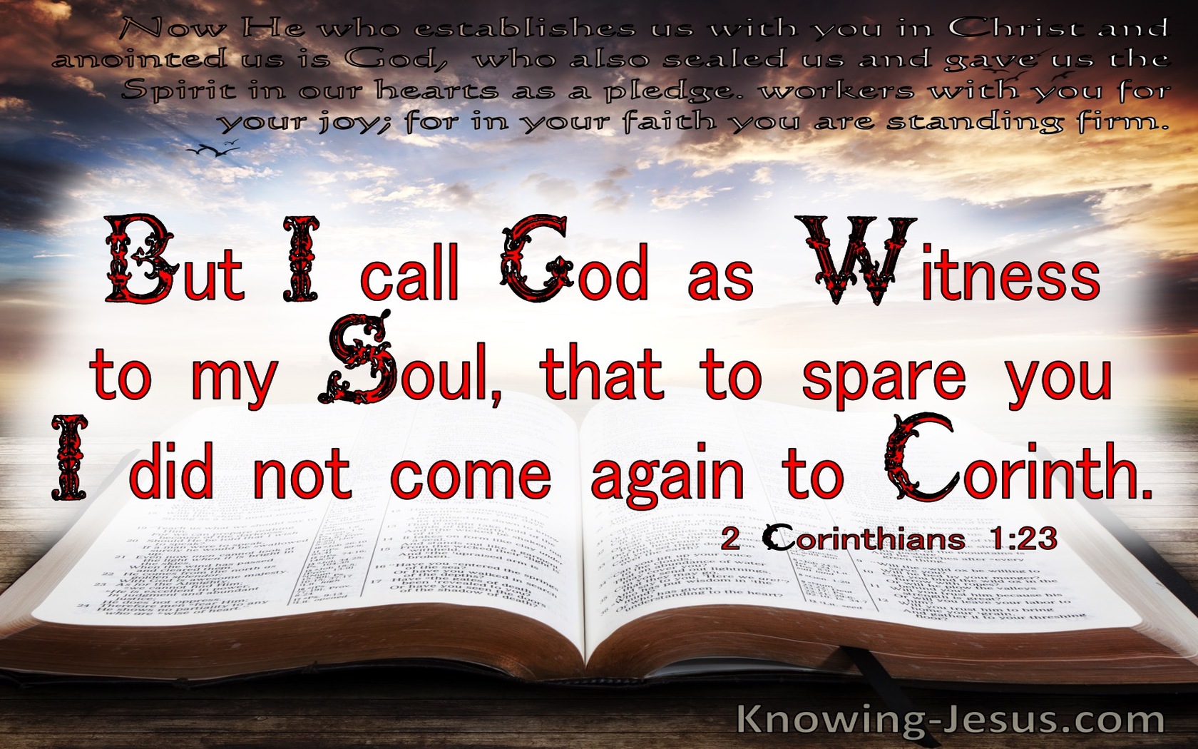 2 Corinthians 1:23 God As Witness To My Soul (white)
